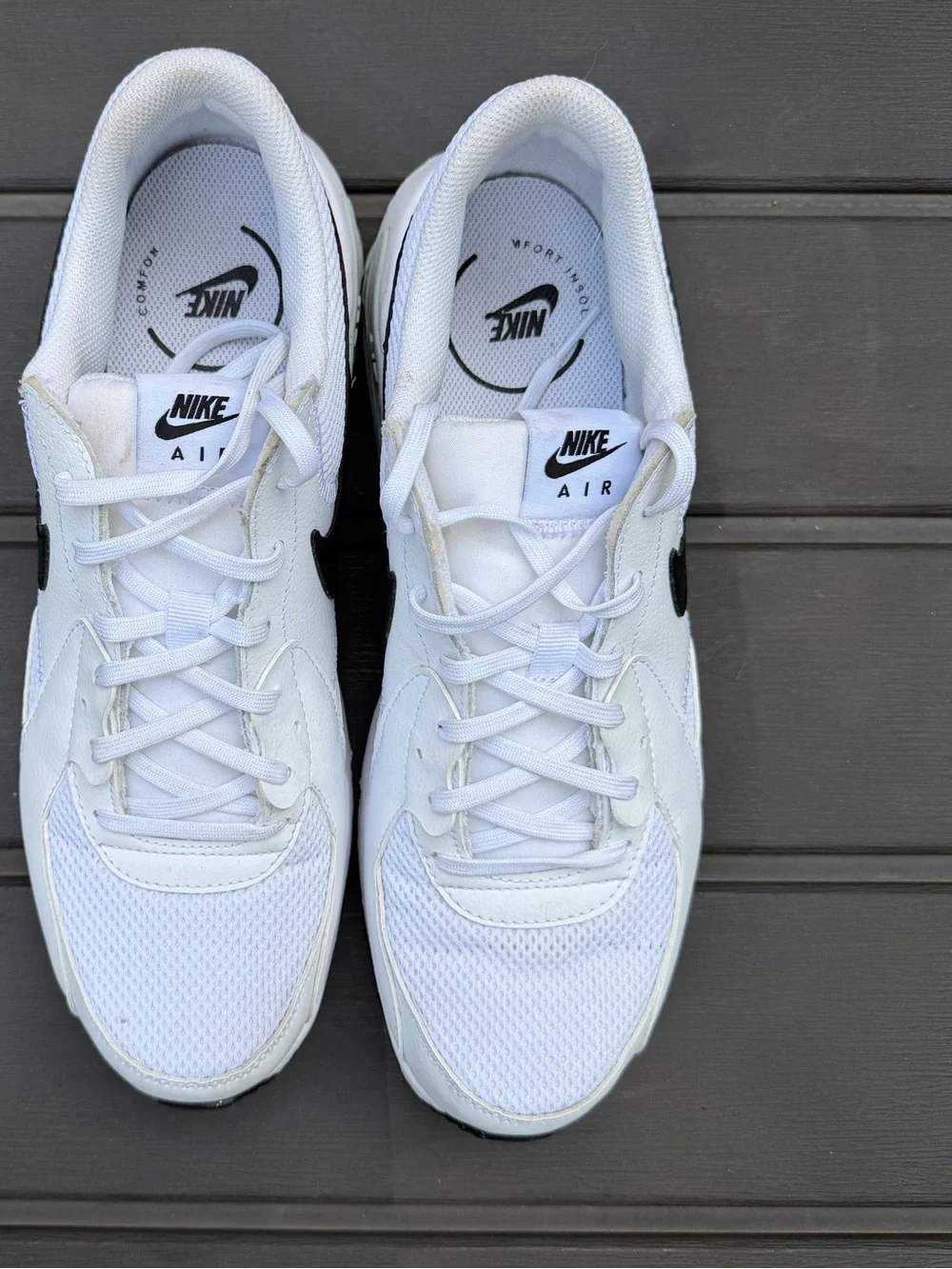Nike Air Max Excee White Black Check Size 11.5 CD4165-100 Lace Up Low Top 2019